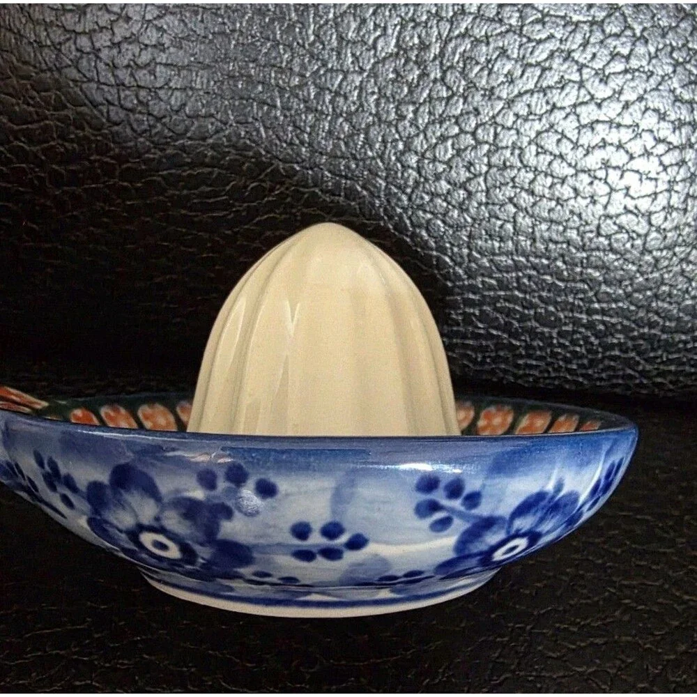 Polish Pottery Boleslawiec Citrus Lemon Juicer Blue Floral 11-57-A Mini Small